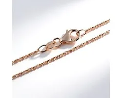 Cavill - Rosé vergulde ketting dames - 925 Sterling zilver - Elegant criss cross design - 60 cm lang - Fijne stijl - Karabijnsluiting