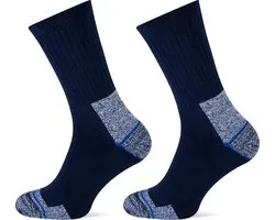 Teckel 6 paires de chaussettes de travail avec talon et pointe renforcés - bleu marine - taille 43/46