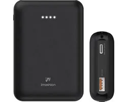 iMoshion Compact Power Bank 10000 mAh - Chargeur rapide et indicateur LED de batterie - USB A & USB C - Convient entre autres pour iPhone et Samsung - 22,5 Watt - Zwart
