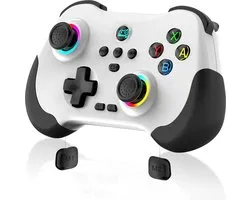 Mobiele gamecontroller geschikt voor iPad/iPhone/tablet - Cloud Controller Remote Joystick geschikt voor iOS/Android - Draadloze Switch Controller - met macroknoppen - Hall-Rocker - Hall-Trigger -Wit