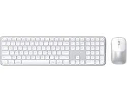 Satechi Slim CEX3 Draadloze Muis & Toetsenbord Combo – Bluetooth 5.3 Connectiviteit – Verbindt met 3 Apparaten – Inclusief 2,4 GHz USB-C-ontvanger - Grijs