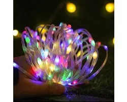 MUPOO LED Lichtsnoer 10M 100LEDs - Fairy Lights Kerstverlichting Binnen & Buiten - IP44 Waterdicht Lichtslinger met Geheugenfunctie en 8 Lichtstanden - Ideaal als Tuinverlichting voor Feesten, Trouwerijen en Kerstdecoratie - Multicolor