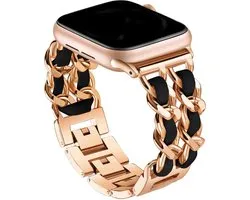 Bracelet de montre de Luxe adapté pour Apple Watch Band, bijoux élégants, Bling pour Apple Smart Watch Band Series Ultra 8 7 6 5 4 3 2 1 SE Mode 38 40 41 mm Or Gold
