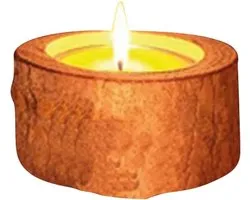 Bougie à la citronnelle dans un support en tronc d'arbre - 8 heures de combustion - Bougie de jardin - Citronnelle