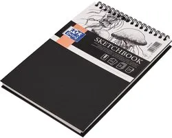 Oxford schetsboek - A5 - 50 vel - 100g papier - dubbel spiraal - harde kaft - zwart