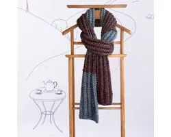 Breipakket- Big Hug Scarf- maxi sjaal breien-plum+sky