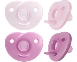Philips Avent Soothie Hart - 0-6 Maanden - 2 Stuks - Plant-based - Roze - SCF099/22