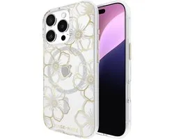 Case-Mate Floral Gems Case geschikt voor iPhone 16 Pro - Hoesje compatible met MagSafe - Sparkly Floral Telefoonhoesje met 3 meter valbescherming