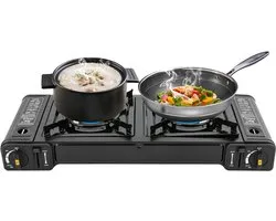 Crestone Réchaud 2 feux à gaz - Réchaud de camping - Réchaud à gaz - Kit d'urgence - Cuisinière
