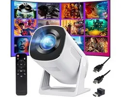 YOTON Y4 Beamer - Mini Projector 720P HD, 200 Inch Groot Scherm Projector met Automatische Keystone Correctie en Bluetooth 5.2, iOS Bekabelde Verbinding voor Home Theater Film Gaming