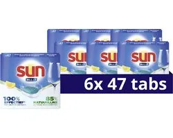 Sun - Vaatwascapsules - All-in 1 - Citroen - met Active Oxygen - 6 x 47 Vaatwastabletten - Voordeelverpakking