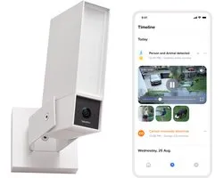 Netatmo Beveiligingscamera ORIGINAL - Slimme Buitencamera met Sirene - 2K+ HDR, AI Detectie, 110 dB Sirene & Nachtzicht - Google Home, Apple Homekit & Amazon Alexa - Wit