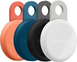 Chipolo - LOOP - traceur Bluetooth et localisateur de clés - rechargeable et étanche - compatible avec Apple Find My et Google Find Hub - 125 dB - corail/bleu marine/anthracite/blanc craie - lot de 4