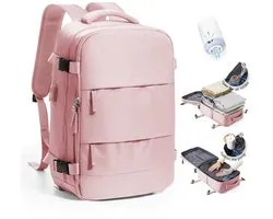 SZLX Vacuum Backpack Travel Bag with Pump, Large Travel Backpack Women Men, Carry On Hiking Waterproof Outdoor Casual Daypack Suitable for 14 Inch Laptop with USB Charging Port Shoe Compartment