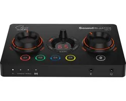 Creative Sound Blaster GC7 Gamestreaming USB-DAC en verstrerker met programmeerbare knoppen en Super X-Fi (zwart)