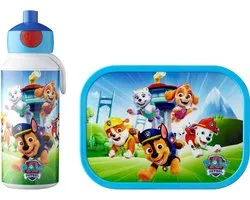 Mepal Lunchset (pop-up fles & lunchbox) Campus - 400 + 750 ml - Broodtrommel en Drinkbeker voor kinderen - Bento box - Pop-up drinkfles - Paw Patrol Pups