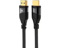 Câble HDMI 2.1 Haut Débit DrPhone 48Gbps – 8K@60Hz & 4K@120Hz – Câble HDMI UltraHD - Tressé en Nylon – 0,5M - Compatible avec Samsung QLED, PS5, PS4, Xbox Series X, Roku & Plus