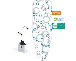 LaundrySpecialist 5-laagse Strijkplankhoes Active - tot 50% sneller strijken - Strijkplankovertrek - Stoom weerkaatsen - Maat M voor een breedte van 38 tot 45 cm en een lengte van 119 tot 125 cm - Universele strijkhoes