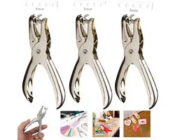 3 stuks perforator - Kangaro perforator - gaatjesprikker - Gaats Perforator - punch tang - Metalen perforatortang voor één gat - geschikt voor papier foto's en wenskaarten - 6 mm en 3 mm