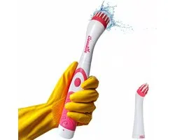 Cleanrite Brosse de nettoyage électrique Multi Scrubber - Brosse électrique - Étanche - Rose