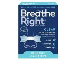 Breathe Right - 30 st - Neusstrips - Transparant - Antisnurkmiddel