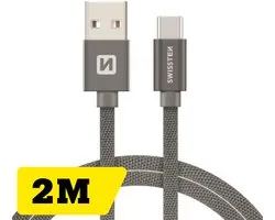 Câble Swissten USB-C vers USB-A - 2M - Grijs