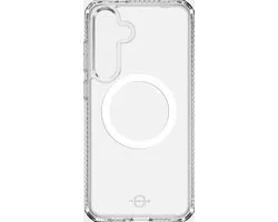 Étui transparent ITSKINS adapté à l'étui rigide MagSafe pour téléphone Samsung Galaxy S25 Plus | ITSKINS Coque arrière antichoc | Convient pour MagSafe | Convient pour le chargement sans fil avec Ring magnétique | Étui MagSafe - Transparent