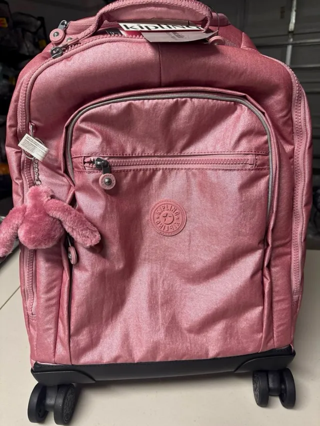 Kipling Berry Glow Metalic Carry-On Rolling Luggage with Wheels