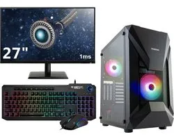 i5 6- Core|PC de bureau Gaming RTX 4060 complet - Moniteur Gaming 27" 1 ms, - Clavier mécanique ( Interrupteurs Blue ) et souris - i5 11400 - 32 Go RAM - SSD M2 1 To - Windows 11 Pro - Athena E1 Elite