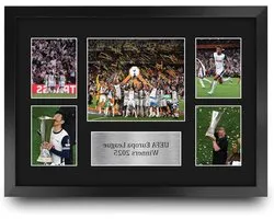 HWC Trading Tottenham Hotspurs Cup Winners Geschenken Gedrukte, ondertekende handtekeningfoto voor voetbalfans en supporters - A3 Ingelijst