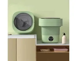 Draagbare Wasmachine - Mini Opvouwbaar - Reizen Kamperen - Ozon Blauw Licht - 15 Liter - Groen