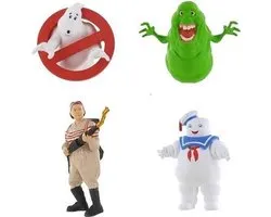 Ghostbusters - Speelset met Abby, Slimer, het Ghostbuster Logo en marshmallow - 6-8cm - Kunststof