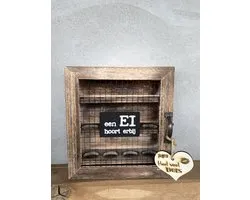 Pasen - Paasdecoratie - Eierkastje - Een ei hoort erbij - 25x18 cm