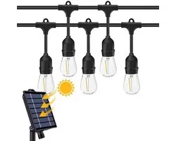 Câble à broches LED Solar de 10 m – Cordon lumineux IP65 extérieur – Connectable – Guirlande lumineuse – comprenant 10x lampes E27