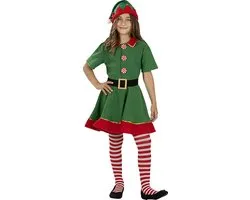 FUNIDELIA Kerst Elf Kostuum voor meisjes - Maat: 135 - 152 cm - Groen