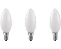 Lampe LED SPL E14 3W Dimmable - CRI 90 - Opale - Wit Extra Chaud - 2500K - Bougie à Filament LED C35 - Remplace 25W - 3 Pièces