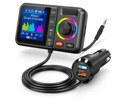 VHV - Bluetooth FM Transmitter - Bluetooth-Adapter - Bluetooth V5.0 - groot scherm - ondersteunt handsfree bellen - Siri en Google - MP3-muziekweergave - subwoofer en TRE-uitbreiding
