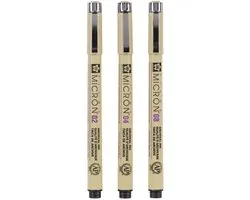 Sakura Pigma Micron Fineliners Etui - 3 fineliners - Zwart