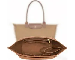 Tote Bag Organizer - Bag Organizer - handtas organizer -Tas Organizer met Meerdere - Rits Insert Tas - 28*25*17CM - L - bruin - Geschikt Voor Tote