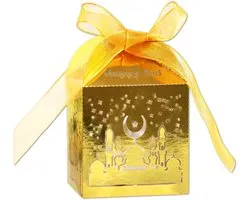 BTH - Ramadan Cadeau Zakjes - Eid Mubarak Decoratie - Geschenkdoos - Versiering - Goud