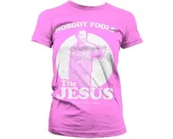 The Big Lebowski Dames Tshirt -S- Nobody Fools The Jesus Roze