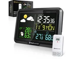 MostEssential Classic Edition Weerstation - Plug & Play Installatie - Draadloos - Weerstation met Buitensensor - Hygrometer - Binnen en Buiten - 100 Meter Bereik - 1 sensor