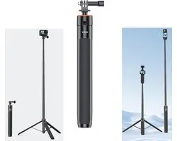 Uitschuifbare Selfiestick voor DJI Osmo Pocket 3/Action 4 - Verstelbare Lengte tot 138 cm, Ook Geschikt voor Insta360 ONE X3/X2, Inclusief Statiefbasis en Accessoires