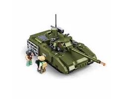 Sluban Army Armata groene tank bouwspeelgoed kinderen vanaf 6 jaar – Constructiespeelgoed modelbouw – bouwdoos met 319 bouwstenen – M38-B1253
