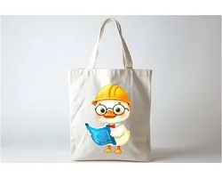 Tote Bag Engineer Duck - Cute - Cutie - SoCute - SuperCute - Gift - Schattig - ZoSchattig - Superschattig - AltijdSchattig