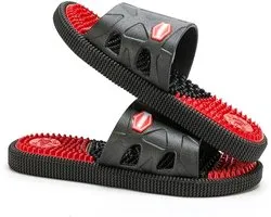 Massage Slippers - Acupressuur Voetmassage - Ontspanning Thuis - Gerichte Acupoint Stimulatie - EU 45 - Zwart
