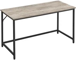 Desk - Home Office Desk - Schrijftafel - Computer Desk - Sta Bureau - Verstelbare Desk - Executive Desk - Gaming Desk - Workstation Desk - Greige-Zwart - 140 x 60 x 75 cm (L x B x H)