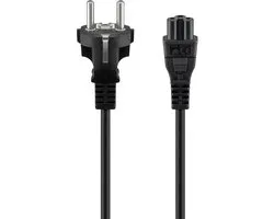 Goobay Netsnoer Randaardestekker type E/F naar C5-apparaataansluiting 1 m Zwart, 3-pins, max. 2,5 A belastbaar, voor laptops, pc's of monitors