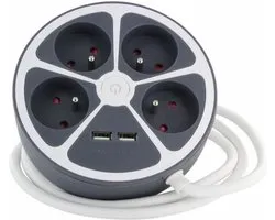 4-socket plugboard with power switch Chacon