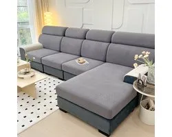 FancySofas Bankhoes Classic - Chaisehoes (XL) - Machinewasbaar & Stretchy - Bankhoezen voor Hoekbank - Hondendeken bank - Hondenkleed - Bankbeschermer - Zetelhoes - Zetelovertrek - Sofa Cover - 30 Dagen Risicoloos Uitproberen - Elephant Grey